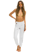 Classic CHECK LEG SWEATPANTS - WHITE