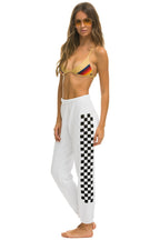 Classic CHECK LEG SWEATPANTS - WHITE