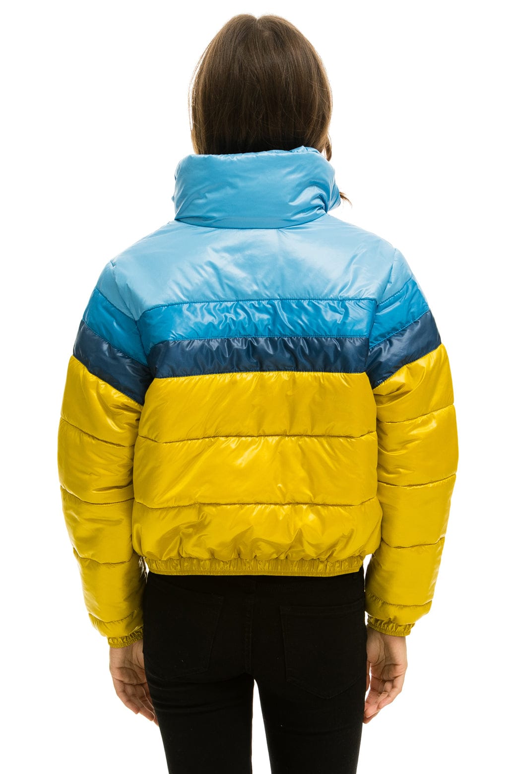 Classic COLOR BLOCK LUXE APRES PUFFER JACKET - HONEY GLOSSY