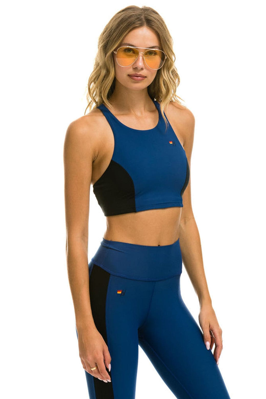 Classic COLOR BLOCK RACER SPORTS BRA - ROYAL