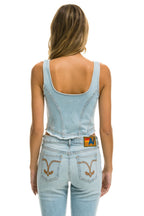 Classic DENIM TOP ZIP FRONT BUSTIER - SUPER LIGHT