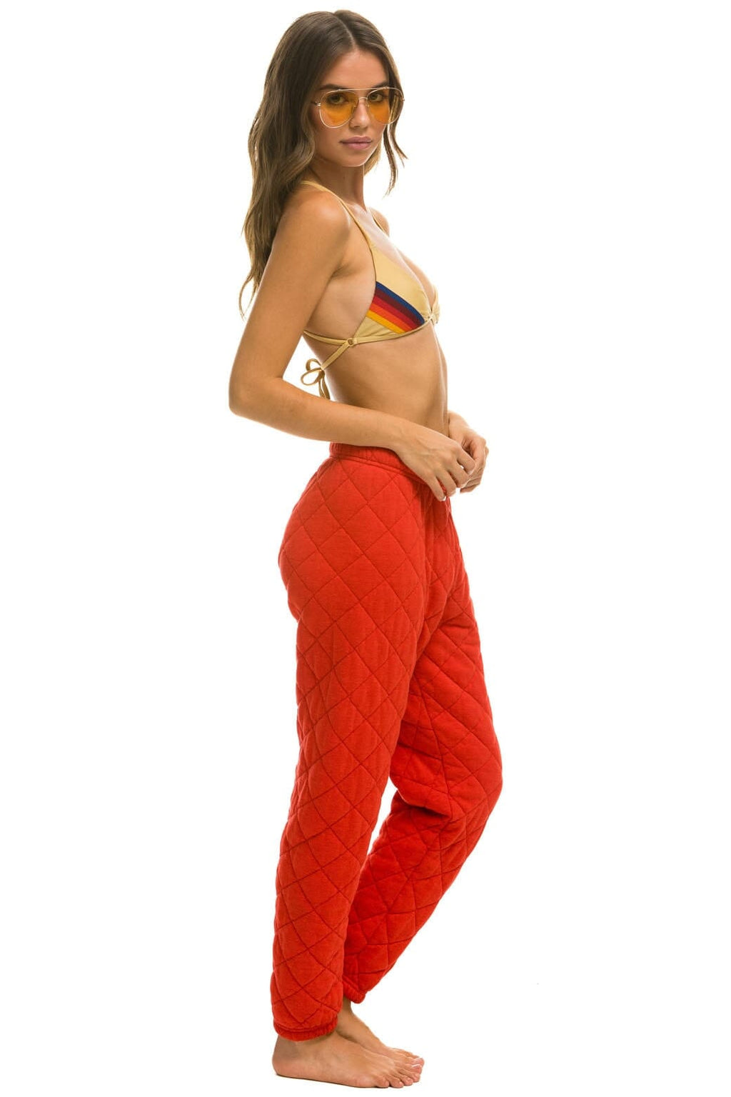Classic QUILTED SWEATPANTS - RED