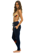 Classic RAINBOW 4 STRIPE CASHMERE RELAXED FIT PANT - MIDNIGHT