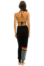 Classic RAINBOW STRIPE CASHMERE LIGHT SWEATER PANT - BLACK CHARCOAL