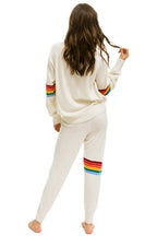 Classic RAINBOW STRIPE CASHMERE LIGHT SWEATER PANT - VINTAGE WHITE