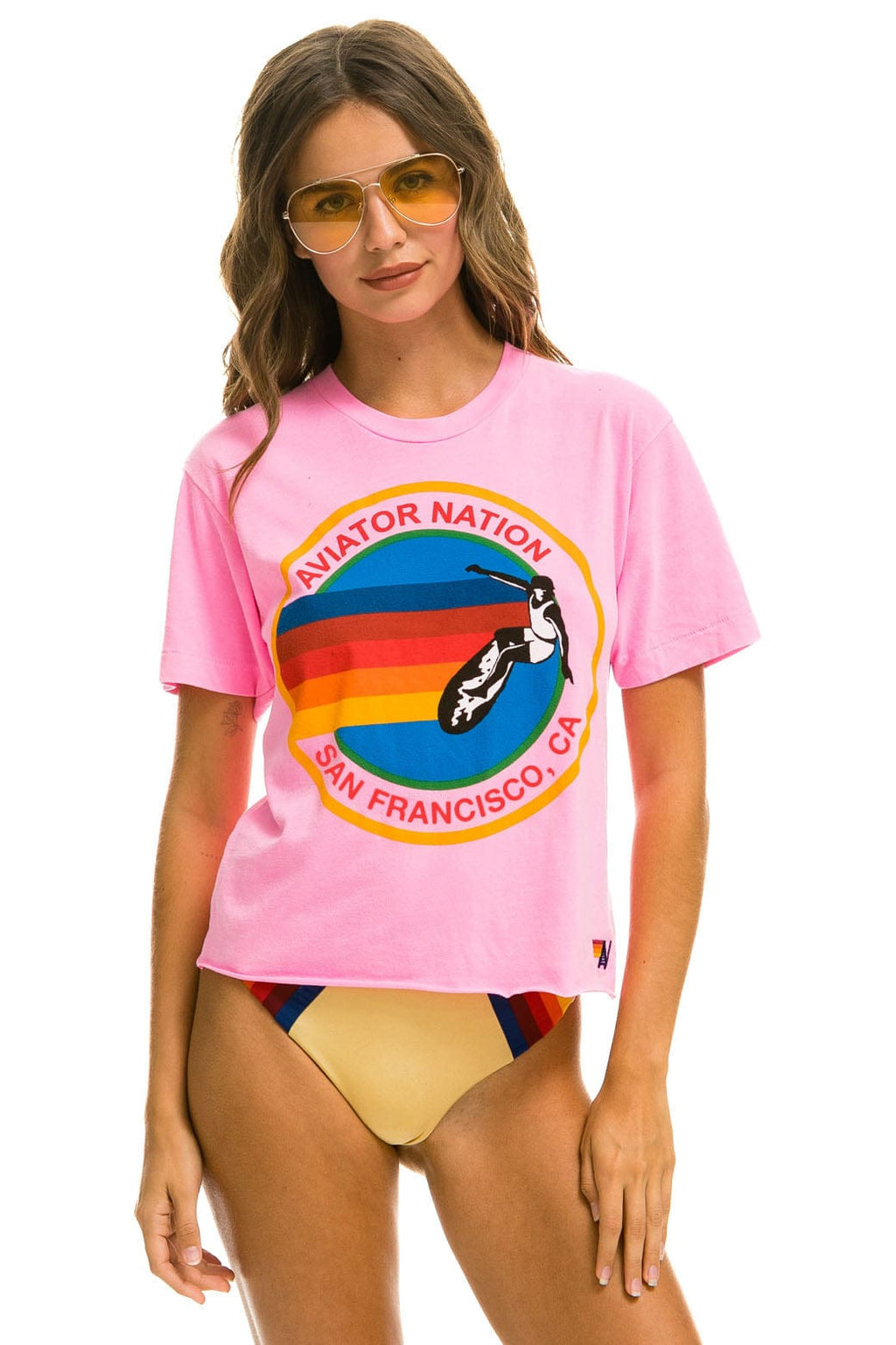 Classic SIGNATURE SAN FRANCISCO BOYFRIEND TEE - NEON PINK