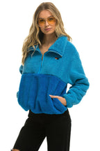 Classic TEDDY APRES HALF ZIP COLOR BLOCK JACKET - OCEAN