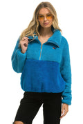 Classic TEDDY APRES HALF ZIP COLOR BLOCK JACKET - OCEAN