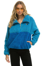 Classic TEDDY APRES HALF ZIP COLOR BLOCK JACKET - OCEAN